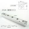 27x36mm 1/2" BSP Female 2 3 4 5 6 7 8 9 10 Ways 4-12 Ports Solid Aluminum Air Manifold Block Splitter For Air Compressor