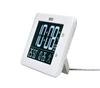 Seiko Clock Digital Alarm Temperature and Humidity x 23 x cm DL216W, Clock, Radio-Controlled, AC-Powered, 3-Mode Display, Display, White, Dimensions