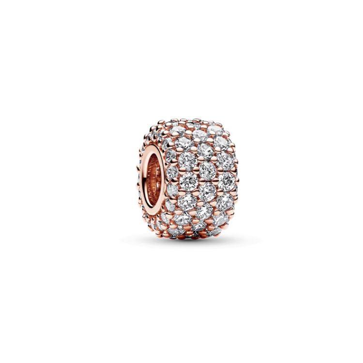 Pandora Shining Triple Row Pavé Charm Women Jewelry Rose-Gold 782820C01 Box