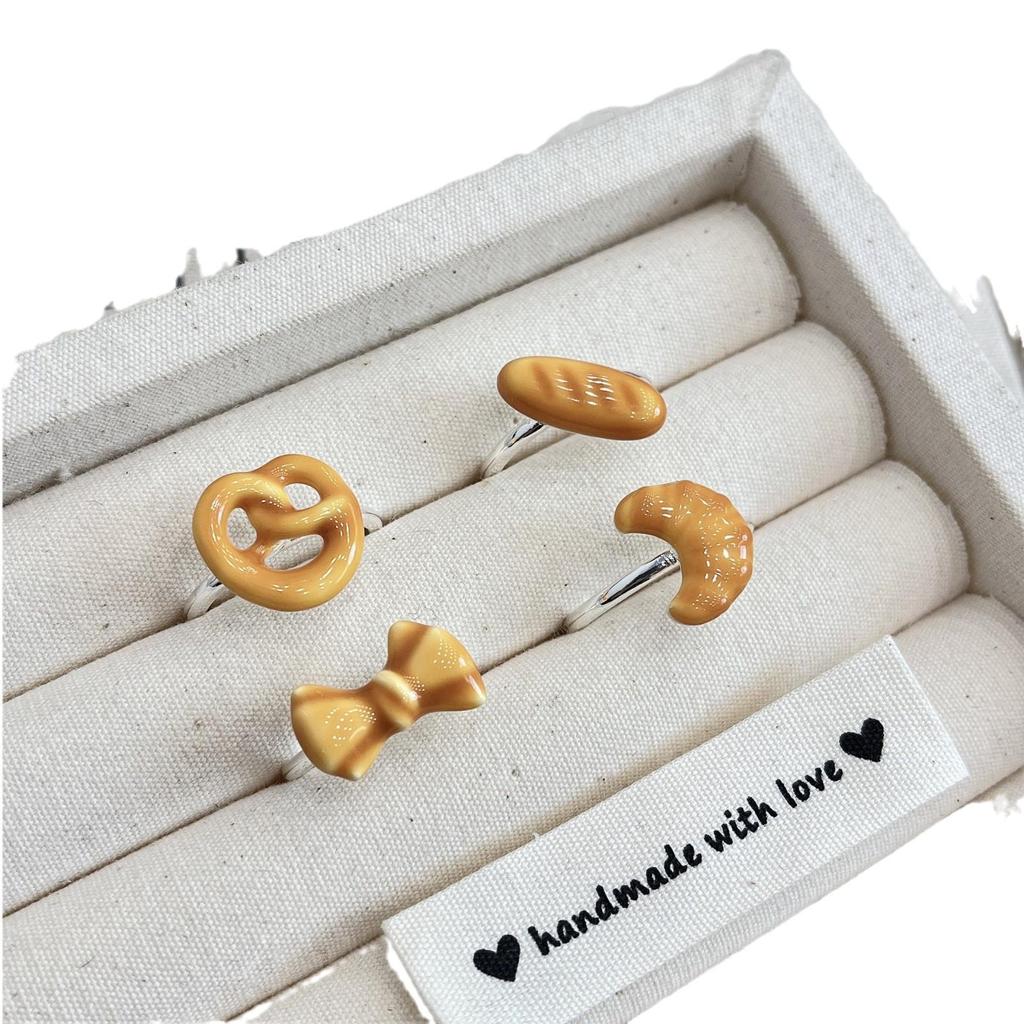Autumn/Winter Caramel Bread Cat Party Ring Set - Creative Cartoon Design