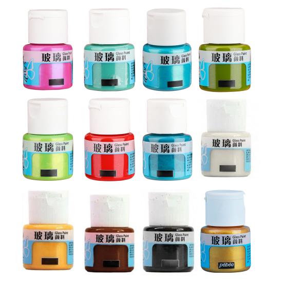 20ml Safe Healthy Glass Paint Vibrant Color Siliceous Glass-Color Paint Wine Bottle Ceramic Glass Pigment