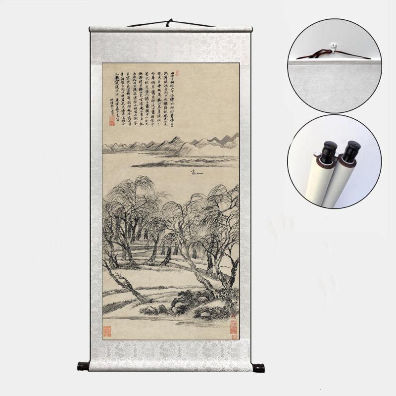Antikes Landschaftsgemälde Hängerolle Traditionelle Chinesische Malerei Rolle Wohnzimmer Arbeitszimmer Dekorative Hängerolle