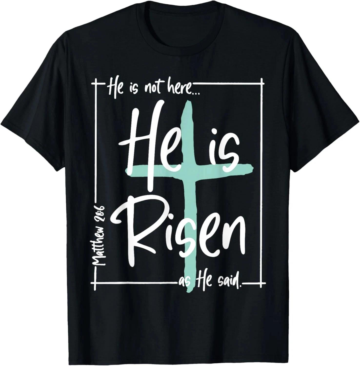 He is Risen  Shirt Easter Christian Cross Men Women Kids T  Shirt 2XL