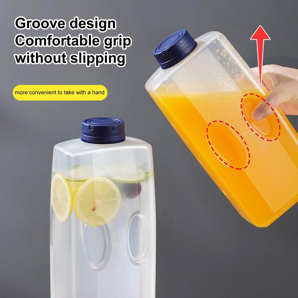 2L Juice Bottle Empty Bottles For Cold Drinks  Leak-Proof Beverage Storage Kettle With Scale For Hot Days Picnic Hiking Cycling