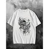 American Hip-hop Street Cross Two Skull Casual Breathable Trendy Men's T-shirt Summer Men's and Women's Casual Y2K T-shirt