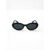 Daiso [uv Protection Up To 99 ] Oval Sunglasses Black