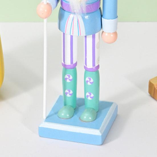 25CM Christmas Wooden Nutcracker Figurine Cartoon Soldier Figure Statue Sculpture Festival Holiday Party Ornament Decoration
