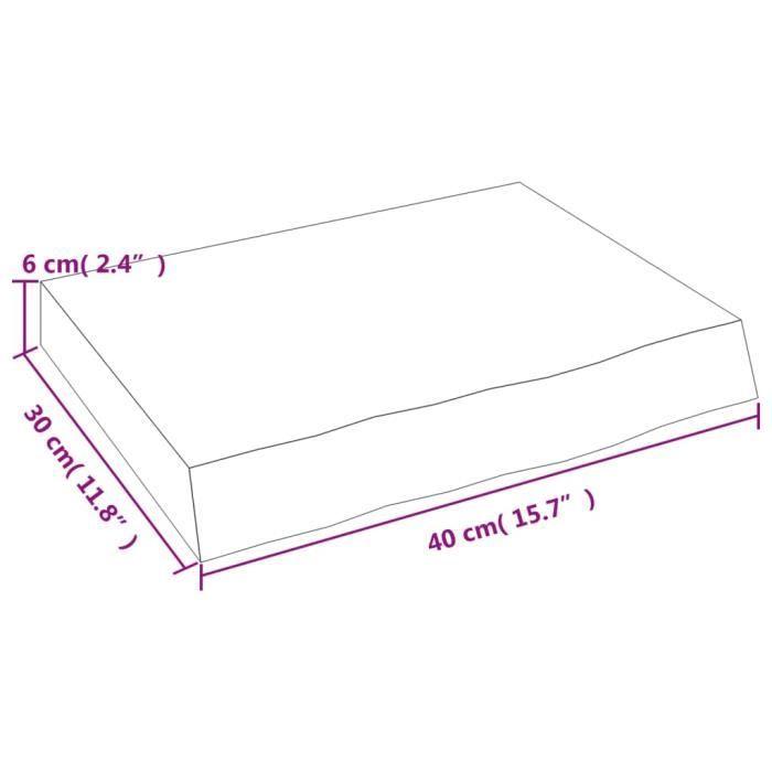 VidaXL Étagère murale gris foncé 40x30x6 cm bois chêne massif traité 363748
