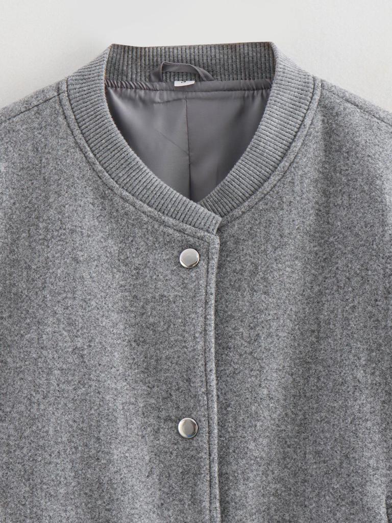 Women's 2024 Tweed Bomber Jacket - Long Sleeve, Casual, Autumn/Winter