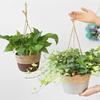 Stroh Hängender Korb Hanfseil Geflochtene Blumenkörbe Topfpflanzen Blumentöpfe