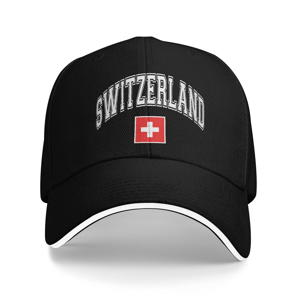 Unisex Women Swiss Switzerland Flag Hats Stylish Baseball Cap  Sun Hat Golf Headewear Adjustable Fit