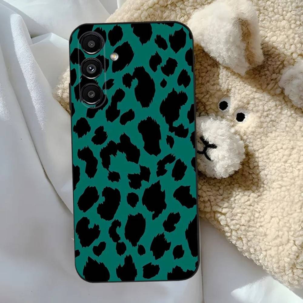 Leopard Print Panther  Phone Case For Samsung S24,23,22,30,21,10,9,Ultra,Plus,Lite,FE,5G Black Soft Case