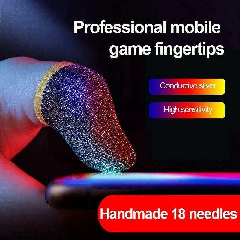 1 Pair Super Thin Gaming Finger Sleeve Breathable Fingertips For Mobile Games Touch Screen