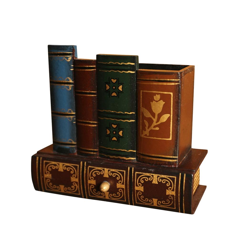 Retro Saxophone Violin Book Decoration Resin Pen Holder Ornaments Table Decoration