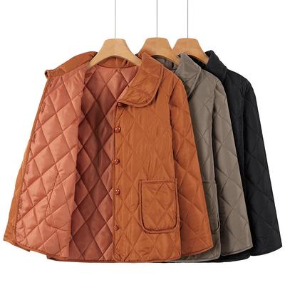 Damen Herbst Winter Einfarbig Übergröße Warme Jacke Langärmlige Warme Jacke