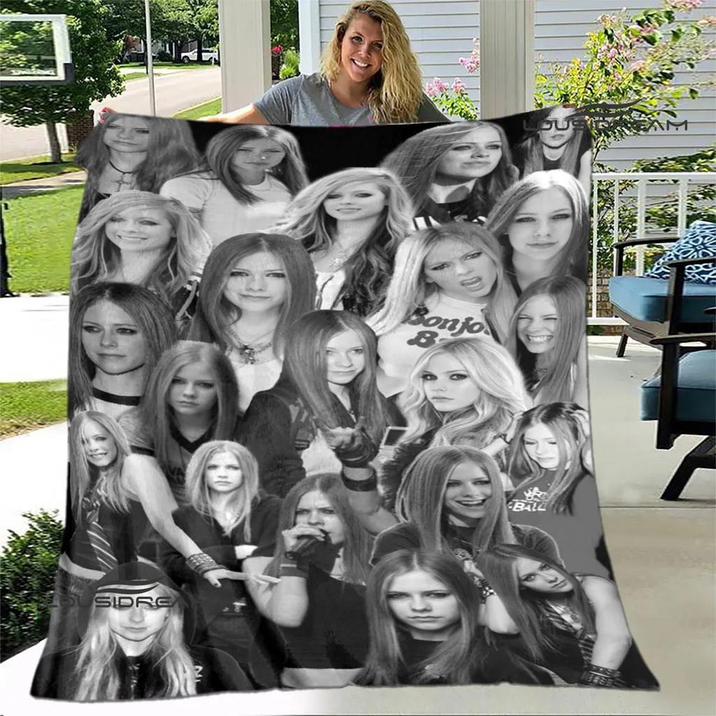 Singer AVRIL LAVIGNE Printed blanket Flannel Warm blankets Soft and comfortable blanket bed linings cubre cama Birthday Gift