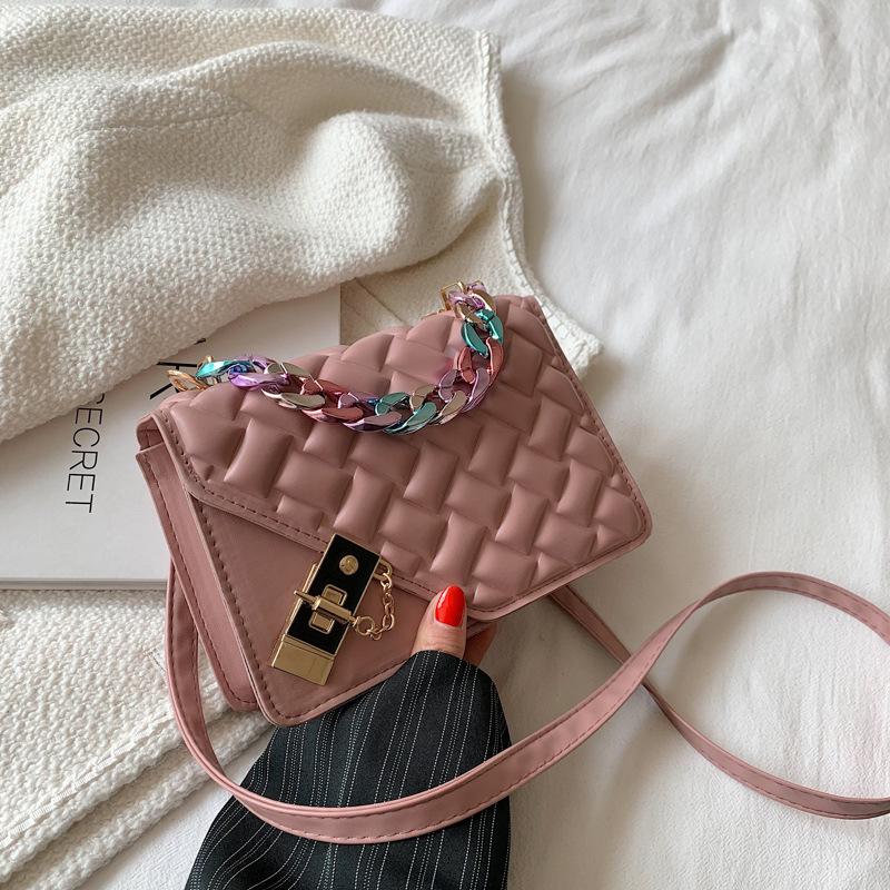 

New Flap Crossbody Bags Compact Square Women Shoulder Bag Plaid Pu Leather Designer Handbags Chain Lady Women S Bag 20x14x6cm