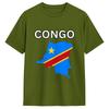 Congo Flag Tshirts For Unisex Leisure Cotton Tee Shirt Round Collar Short Sleeve T Shirt Printing Clothes