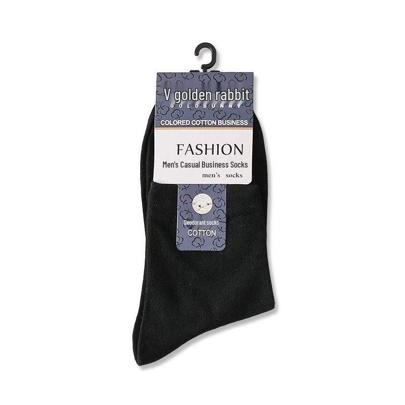 Herrensocken aus Xinjiang-Baumwolle, mittellang, reine Baumwolle, mitteldick, für Herbst und Winter.
