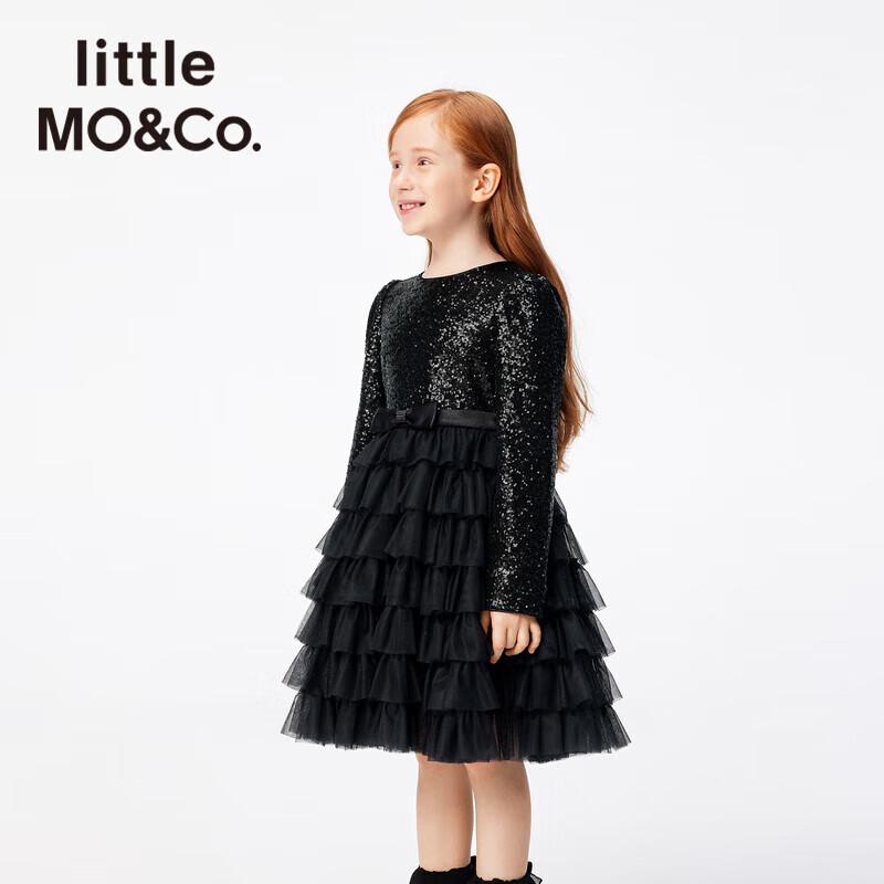 Little MO&Co. Girls  Sequin Long-Sleeve Dress 110