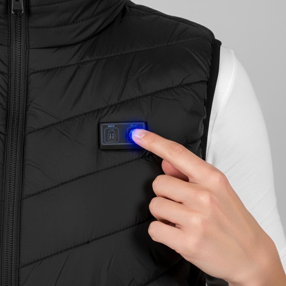 Heated vest sleeveless usb women's men's quilted black jacket l Heated vest black size XL