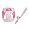 Touchdog  Polyester Elegant Lace Bow Diamond Pet Harness Bling Rhinestone Adjustable Buckle Closure Soft Comfort Small