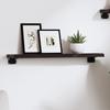Vidaxl Shelf, Dark Brown, 60X10X2 Cm, Finished Solid Oak Wood