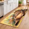 1Pcs Anti Fatigue Kitchen Rugs,  Cute Fat Tabby Print Waterproof Non-Slip Thick Cushioned Kitchen Mat Heavy Duty Comfort Standing Mat for Kitchen