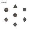 7 Pcs Yellow Blue Tree Vine Metal Dice Solid Metal Polyhedral Dice Set Suitable for Role-Playing RPG Board Game Dice RPG