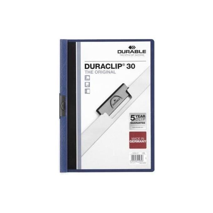 Durable 220007 Duraclip 60, Fichier Clip pour 1 à 60 Feuilles A4 - Lot de 25 30 Feuilles Noir Foncé