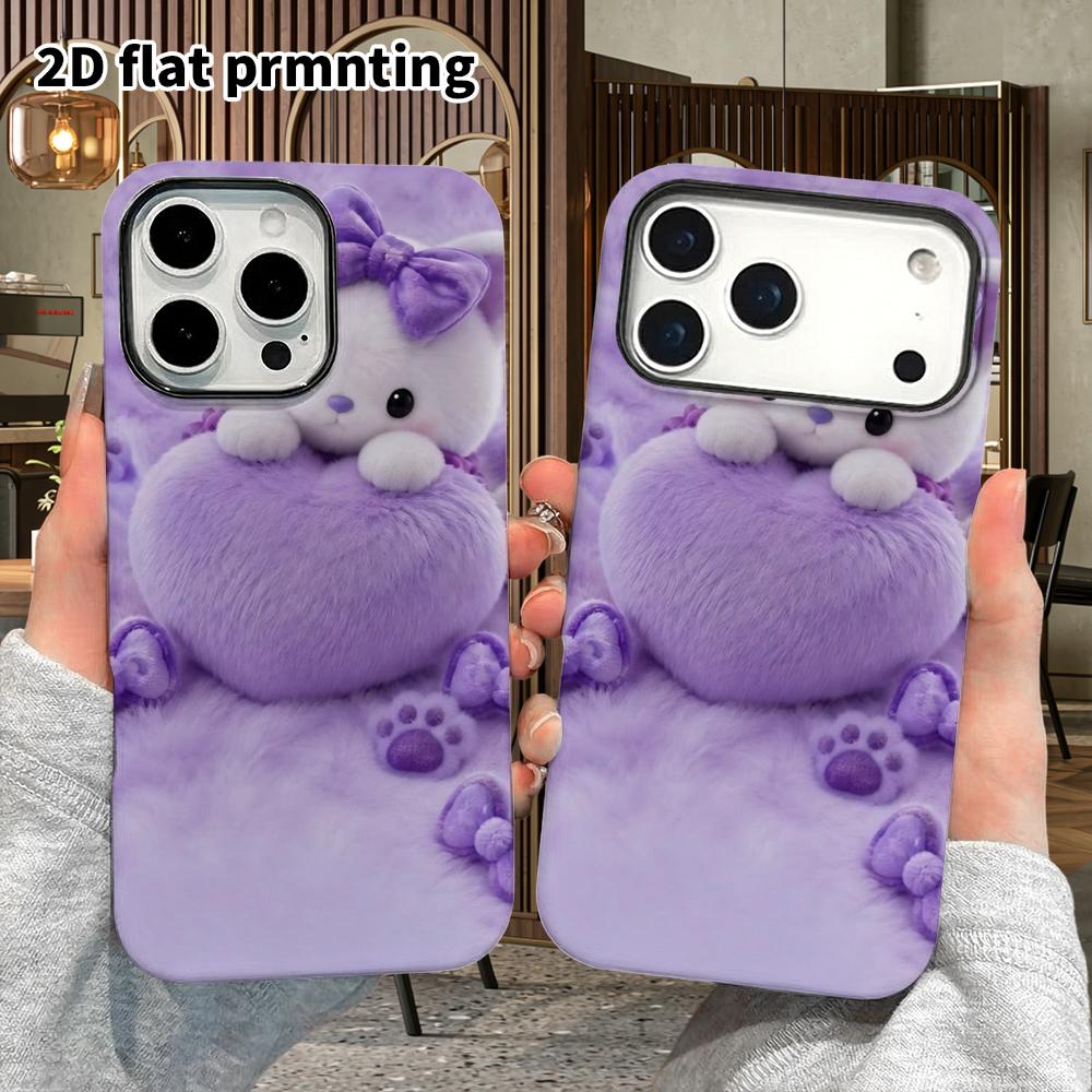 Phone Case: 2D Flat Design Suitable for iPhone 18 17 16 15 14 13 Pro Film Protective Case, Couple Style, Milky White Kitten, Christmas and Halloween G