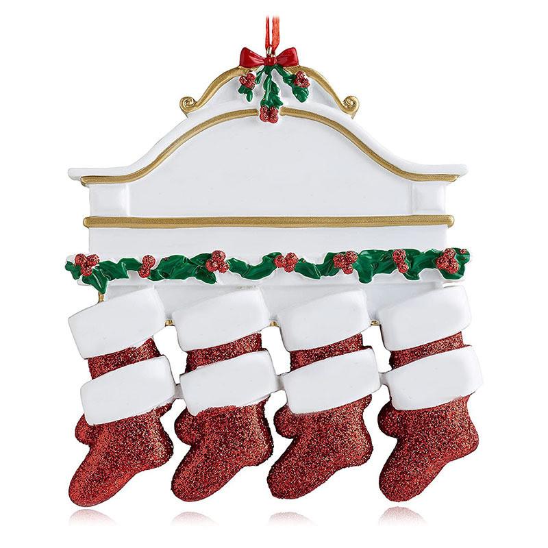 Christmas Resin Creative Stockings Family Nameplate Diy Christmas Ornament For Decor Home
