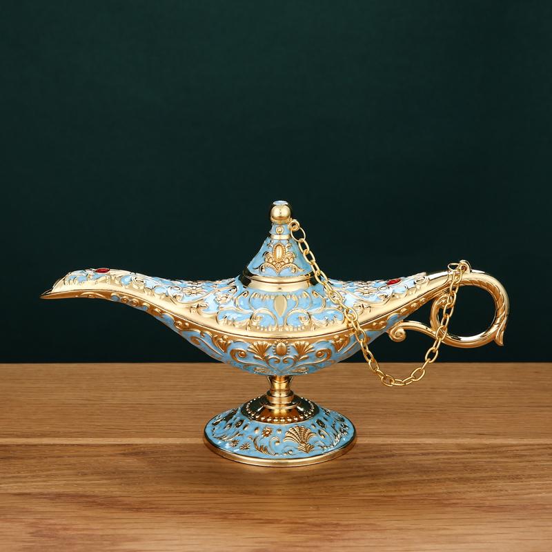 Aladdin Lamp Vintage Home Decor Southeast Asian Craft Luxury Creative Study Wish Light Russian Ornament