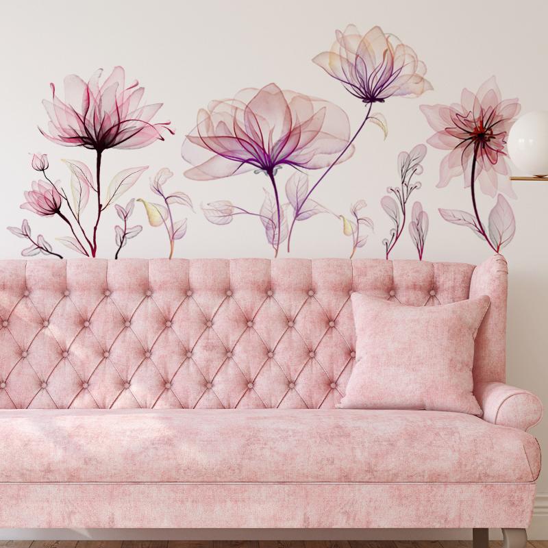 Rosa Blumen Wandaufkleber Für Wohnzimmer Schlafzimmer Hintergrundwand Dekoration Kinderzimmer Haus Dekorative Aufkleber Wandtattoos Wandbild