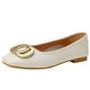 Anti-genuine leather versatile grandma shoes women's shallow mouth square head one pedal Mary Jane soft flat single shoes women's summer
