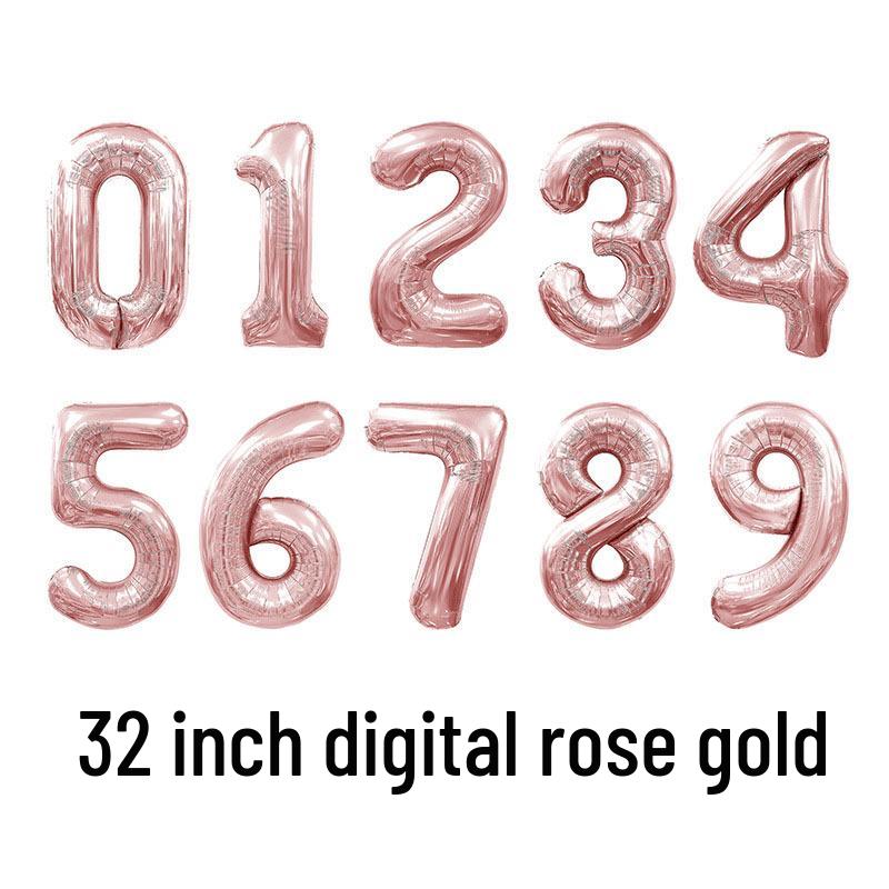 32-Inch Gold Number-Shaped Foil Balloons for Decorations