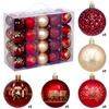 Plastic Christmas Tree Decorations Accessories Colorful Handcrafted Spherical Orbs In Gift Box for Festival Event