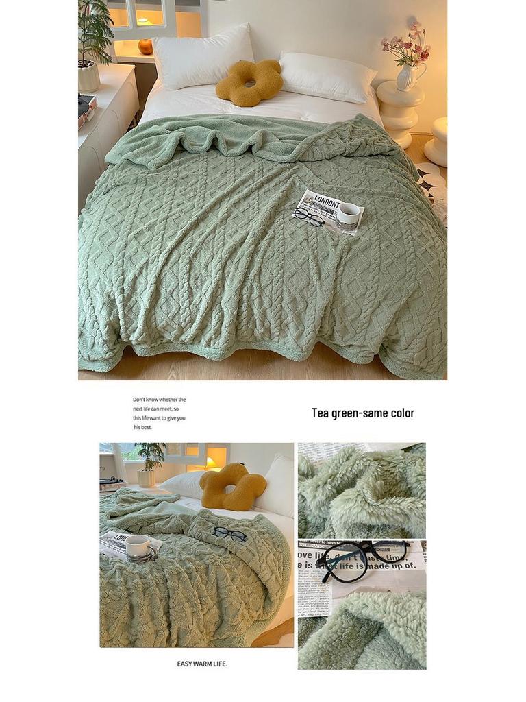 Winter Taf Velvet Double-Layer Coral Fleece Blanket - Lambswool Sofa Throw, Autumn/Winter Quilt