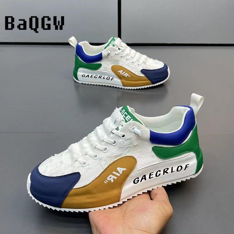 Fashion Chunky Sneaker Men Ripped Design Hollow Out Summer Breathable Board Shoes Fashion Casual Increased Internal Platform Shoes