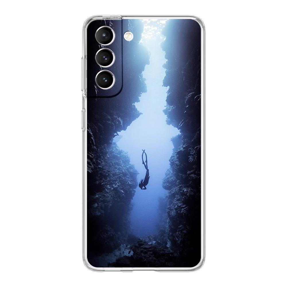 Phone Case For Samsung Galaxy S25 S24 S23 FE S22 Ultra S20 S21 5G S10 Plus S10E Soft Clear Cover Diver Diving