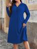 2025 Autumn/Winter European Plus Size Women's Round Neck Zippered Striped Dress