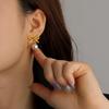 18K Bowknot Pearl Titanium Steel Earrings for Women - INS Simple Fashion Ear Studs