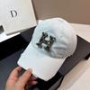 Spring and Summer New Heavy Industry Rhinestone Letter Washed Hole Baseball Cap American Personality Small Fragrance Gradual Change Cap Woman