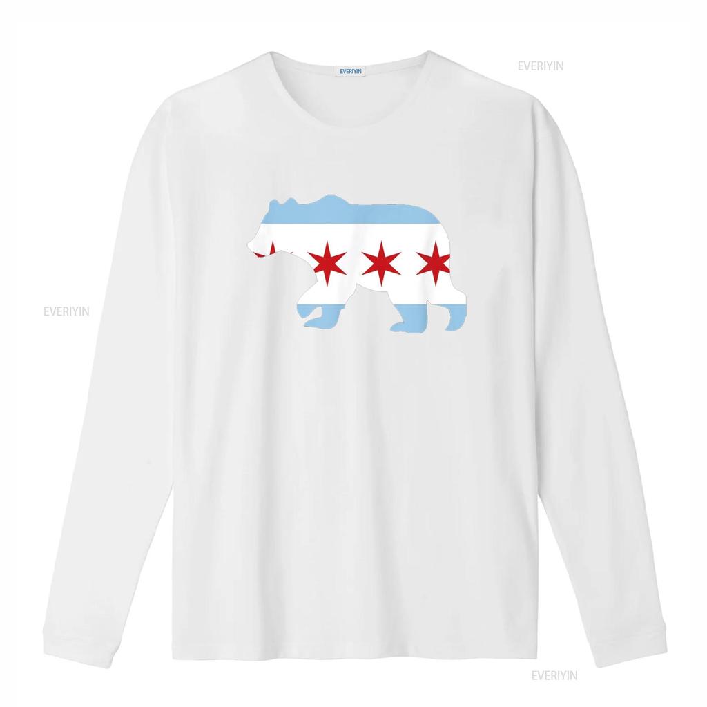 BEAR Chicago Flaggen Stadt T-Shirt vintage gewaschen leicht vielseitig Unisex Mann bequem atmungsaktiv weich Mode Streetwear