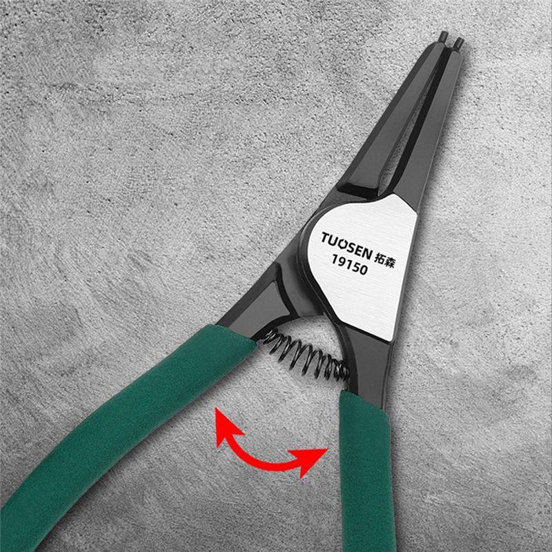 ABUL-TUOSEN 4Pcs Circlip Pliers Set 7Inch Long Nose Plier Staight Bent Plier Inner Outer Retaining Snap Ring Remover Tool