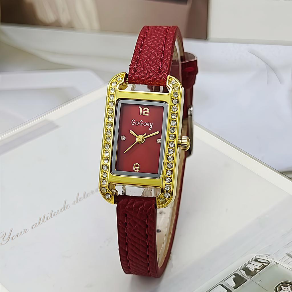 Women Watches Fashion Rectangle Dial Quartz Watch Luxury Leather Strap Wristwatch Ladies Clock Dropshipping Relogio
