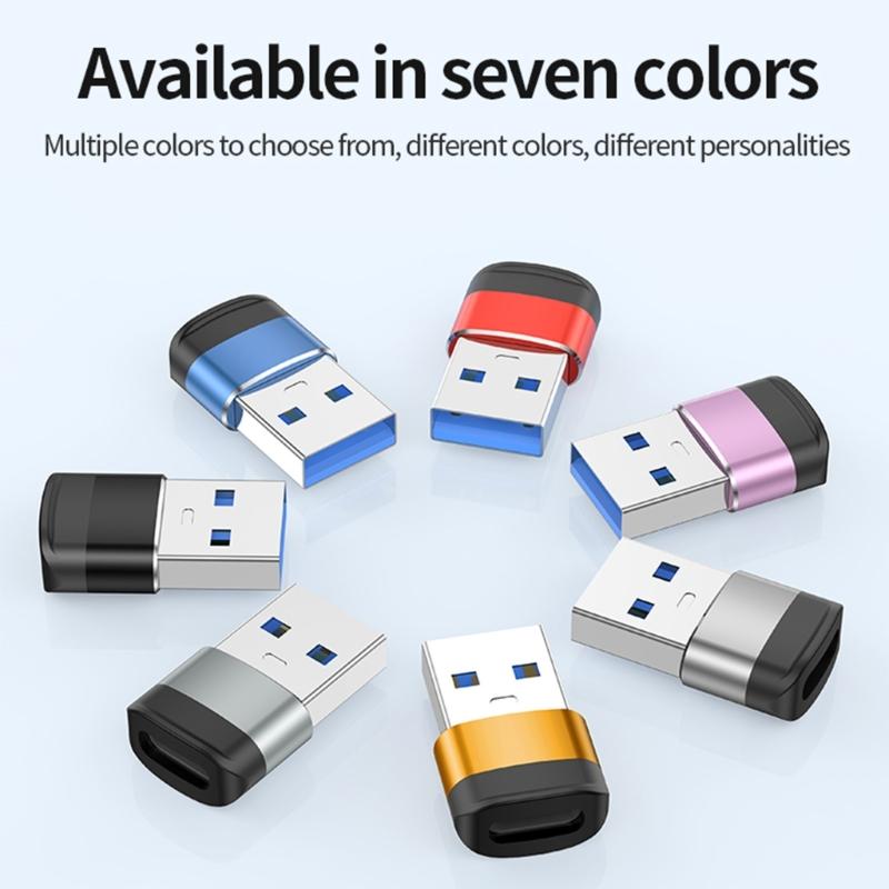 Type C Female to USB3.0 Male Adapter USB A to C Adapter Supports 10Gbps Data Speed Quick Charging for Phones Tablets