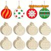 8/16pcs Creative Wooden Christmas Ornaments, DIY Painting Crafts - 4 Designs with Twine Rope Decoration. Christmas Ornaments
