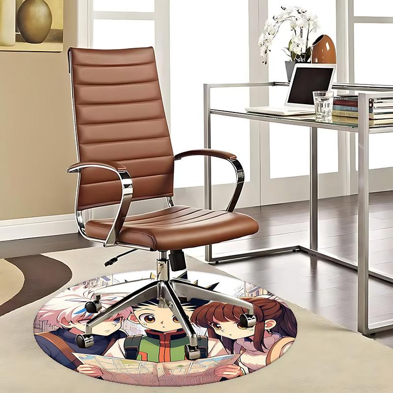 

1pc Hunter x Hunter Anime Map Round Carpet - Office Chair Mat, Anti-Slip Rug for Home Decor, Living Room, Bedroom, Game Room 80cm