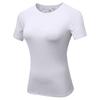 Damen Kompressionsshirt Kurzarm Sportliches Yoga Lauf T-Shirt Sommer Fitnessstudio Workout Schnelltrocknend Dehnbares T-Shirts Oberteile Baselayer